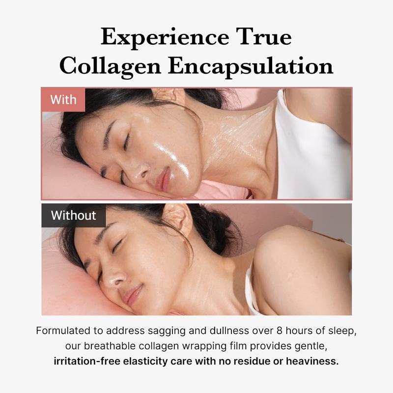 Collagen Night Wrapping Mask - Elasticity & Hydration Care, Reduces Sagging & Dullness - Hydrolyzed Collagen For Glowing Skin